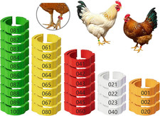 Adjustable 100 Pcs Chicken Leg Rings, Colorful Numbered Chicken Identification L
