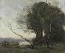 Jean Baptiste Camille Corot The Leaning Tree Trunk A4 Print