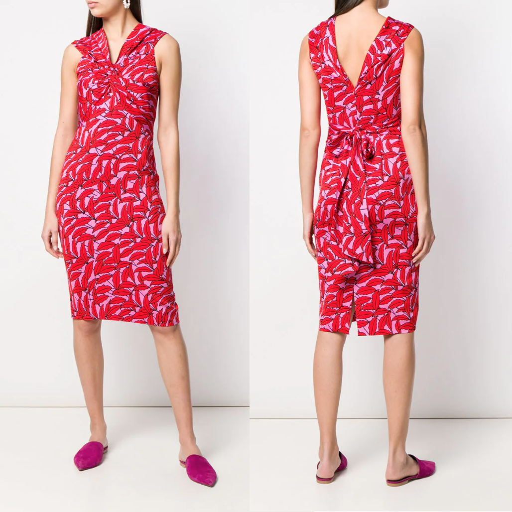 送料関税込【DIANE von FURSTENBERG】 ホルターネックドレス Diane von Furstenberg Nicola Pleated Halter Midi Dress