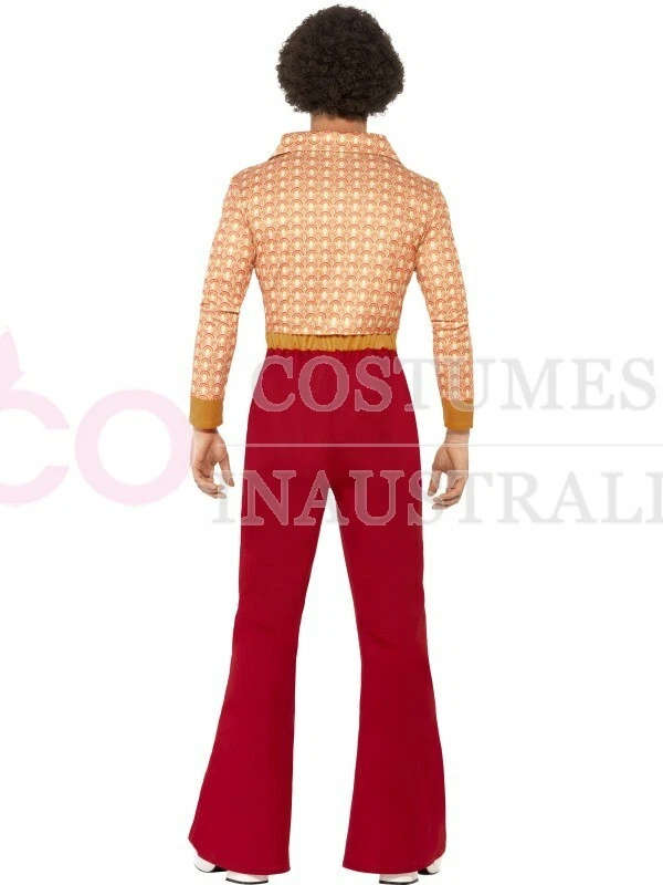 Fantasia masculina retrô anos 70 anos 60 autêntica cara hippie discoteca dança Woodstock anos 70 - Imagem 4 de 4