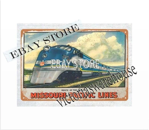 Missouri Pacific Lines railway railroad train metal tin sign home furnishings