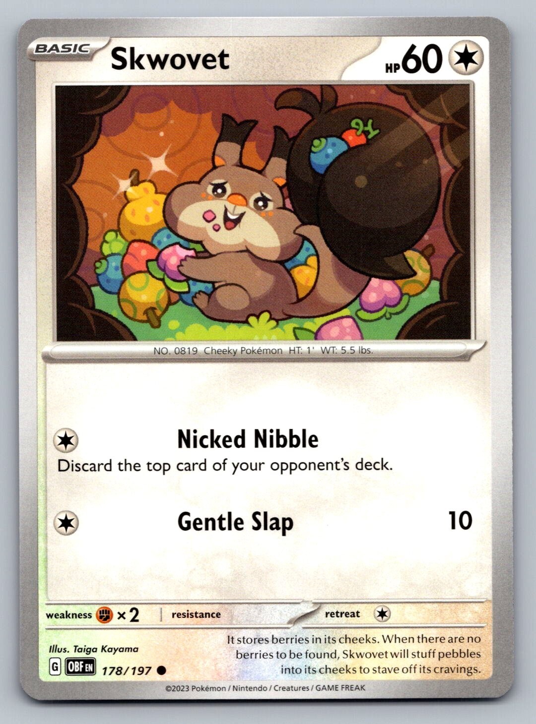 Pokemon TCG Obsidian Flames Skwovet #178