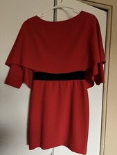 ALICE AND OLIVIA Cairo Cape-back Crepe Mini Dress In Poppy/Black Size 0