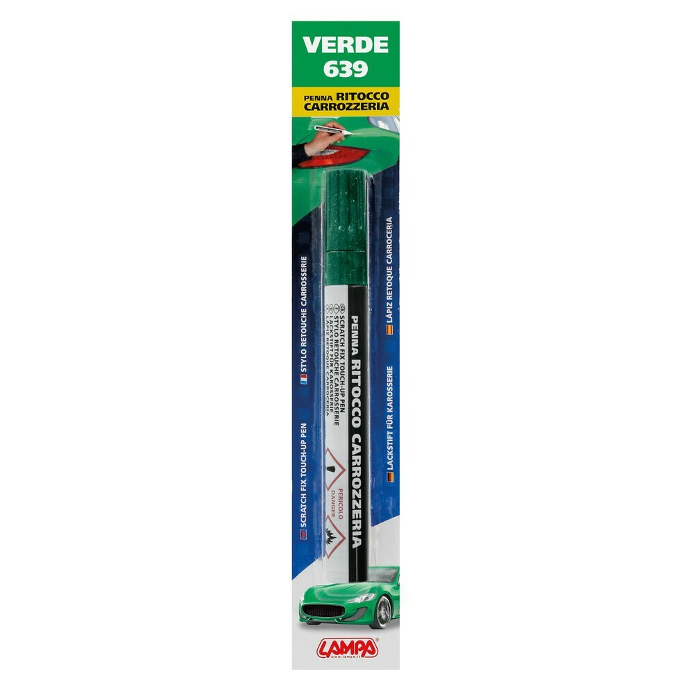 Penna ritocco carrozzeria con colore specifico - Verde - 639