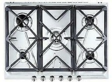 SMEG SRV576GH5 Table de Cuisson Inox La Gaz 70 CM 5 Feux Grilles Au Fonte