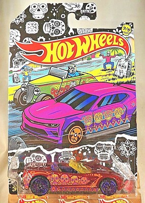 2021 Hot Wheels Halloween Day of Dead 3/5 '14 CORVETTE STINGRAY Red w/Purple Sp