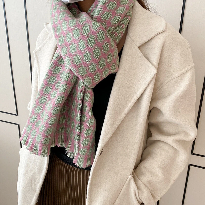 Versatile Plaid Short Tassel Winter Shawl Scarf Christmas Gift for Men and  Women | eBay