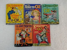 Lot of 5  WIZARD OF OZ JUNIOR EDITIONS L. Frank Baum Rand McNally 1939