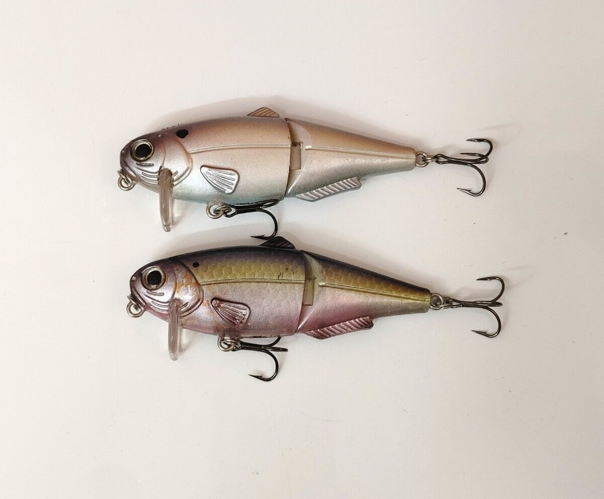 (2) Strike King Wake Shad Jointed Swimbait Fishing Lures Lot of 2 Custom Painted - Image 2