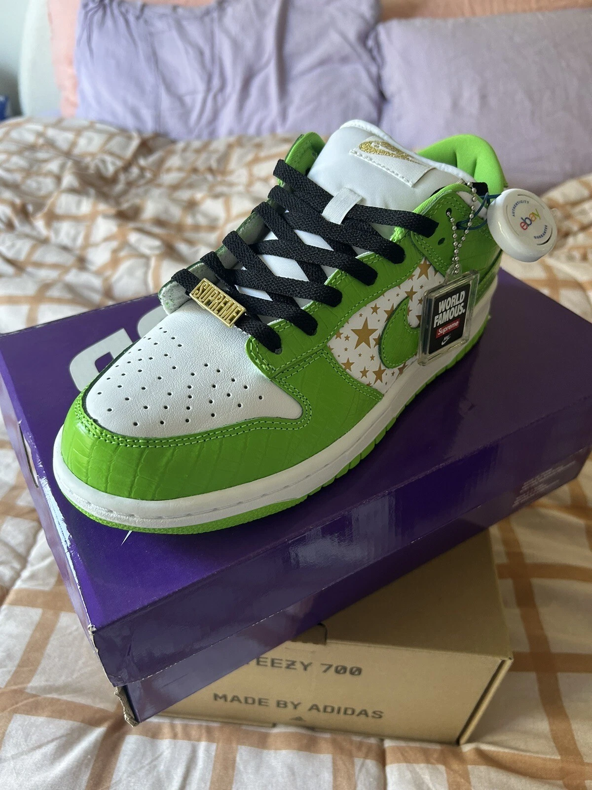 Nike Supreme Dunk Low OG SB QS 'Mean Green' Sneakers DH3228 101 Size 8.5