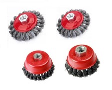 4 ST&Uuml;CK TWIST KNOT DRAHTSCHEIBE TOPFB&Uuml;RSTE SET KIT F&Uuml;R 115mm WINKELSCHLEIFER ROST