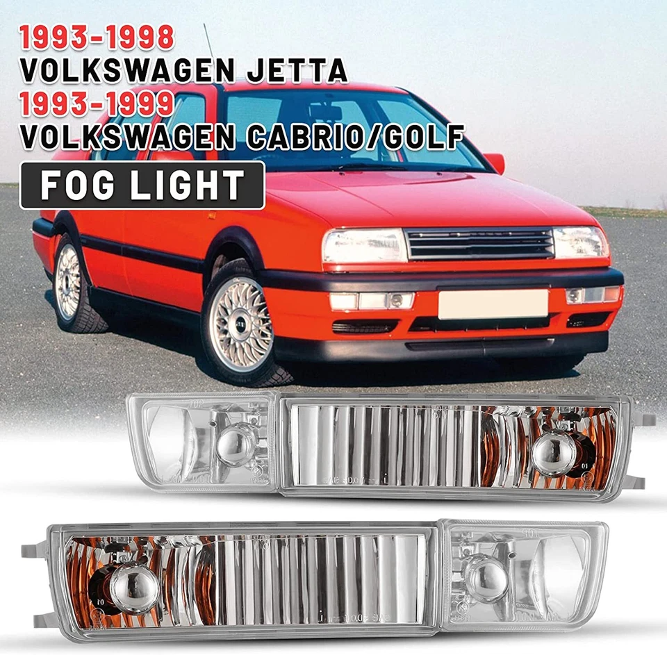Fog Lights for 1993-1999 Volkswagen Golf/Jetta/Cabrio Bumper Driving Lamps Pair Foto 2 de 4