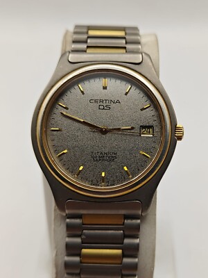 Certina DS 100 Meters Sapphire Quartz Titanium Double Tone Men's Vintage Watch