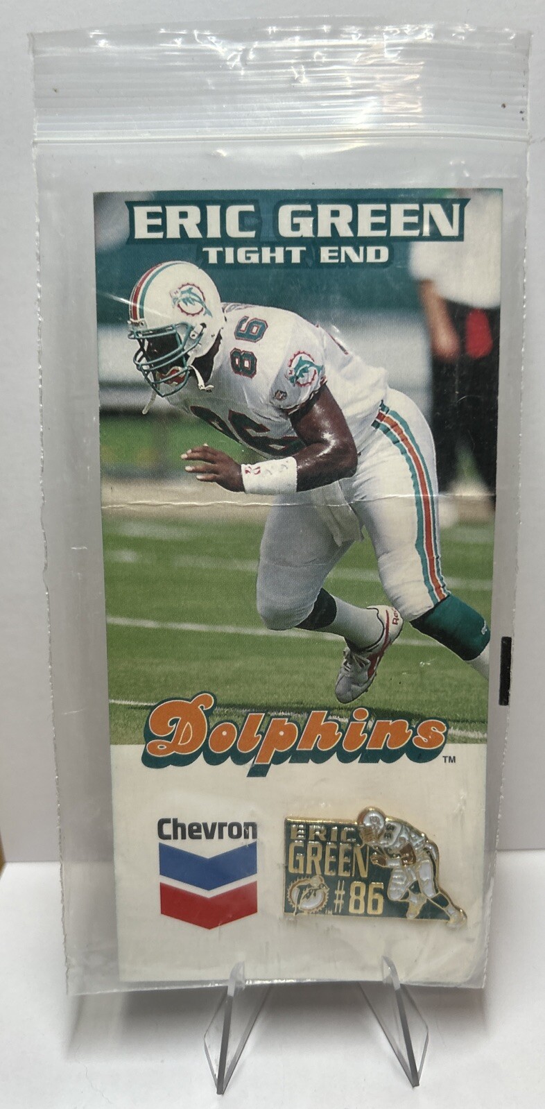 ERIC GREEN #86 MIAMI DOLPHINS 1995 CHEVRON NFL STADIUM COLLECTOR PIN #6 RARE!