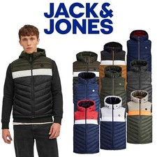 Jack & Jones Mens Gilet Hooded Bodywarmer Quilted Lightweight Sleeveless Jacket