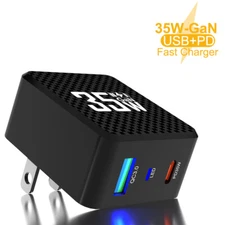 35W GaN PD QC 3.0 Fast Wall Charger Power Adapter USB C Cable For iPhone 14 12 8