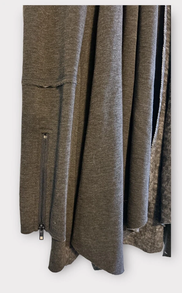 Ya Los Angeles Black Scarf Hem Lined Open Front Duster Blazer Jacket Size S - Image 3 of 4