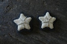 WW1 WW2 Riproduzione Stellette 20mm Argento/NERO