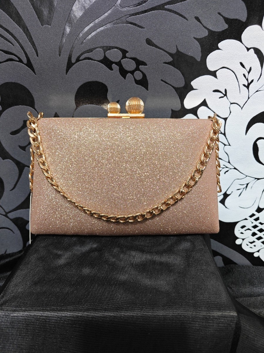 Pochette Donna XFSRG Glitterata - Clutch Elegante Con Catena Per Feste E Matrimoni