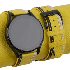 Tricolor Yellow Epsom Samsung Galaxy Watch 3 4 5 6 Active 1 2 Band MenWomen