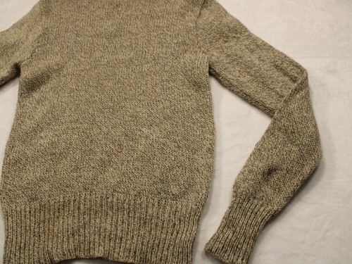 Boston Traders Knit Heavy Sweater Men's Small Tan Cream Fisherman Vintage - Picture 3 of 9