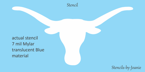 Stencil Joanie Longhorn Texas Breed Cattle Farm Ranch Country DIY Custom Signs - Picture 2 of 4