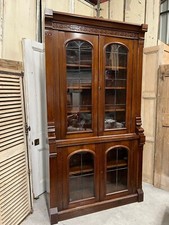 Large Victorian Mahogany Glazed Library Bookcase
