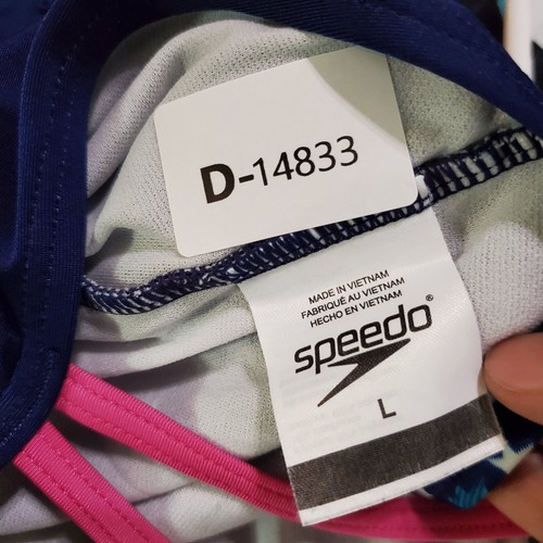 Speedo Girls Swimwear Large Blue One Piece Stars Print Allover Ruched READ - Picture 2 of 6