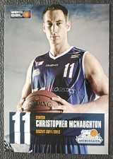 5047 Christopher McNaughton Eisbär Bremerhaven Koszykówka 11/12 Karta z autografem