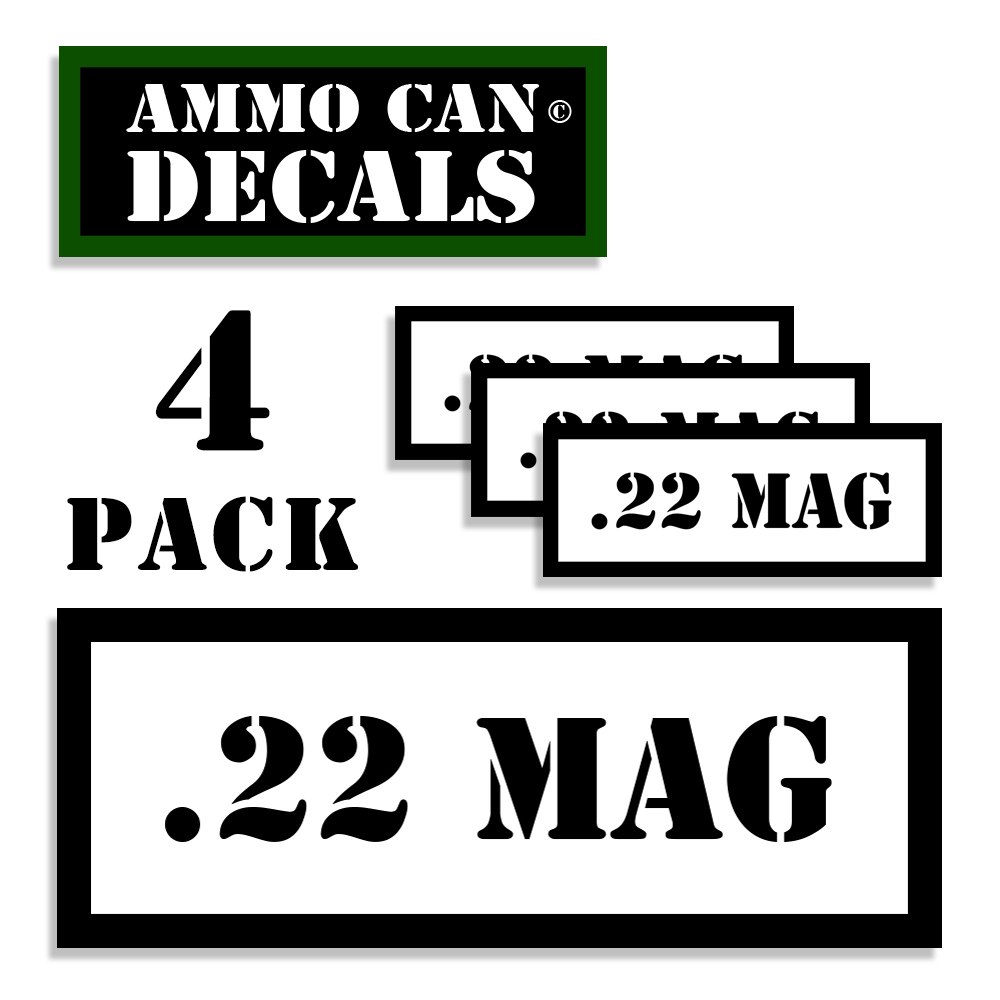 22 MAG Ammo Can Labels for Ammunition Case sticker decal 4 pack  3