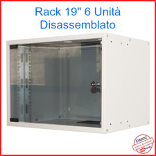 ARMADIO RACK 19'' 6 Unità Server Lan Da Assemblare Parete Case CAT6 hp dvr Vetro