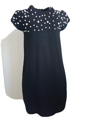 ZARA abito corto nero con perle