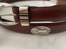 Brown Leather Belt With Running Horse Conchos 28, 30, 32, 46