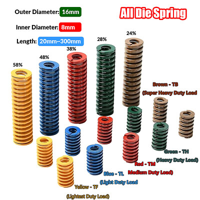 #ad #ad Die Springs Compression Mould Spring Light Medium Heavy Load Duty OD 16mm ID 8mm $71.58