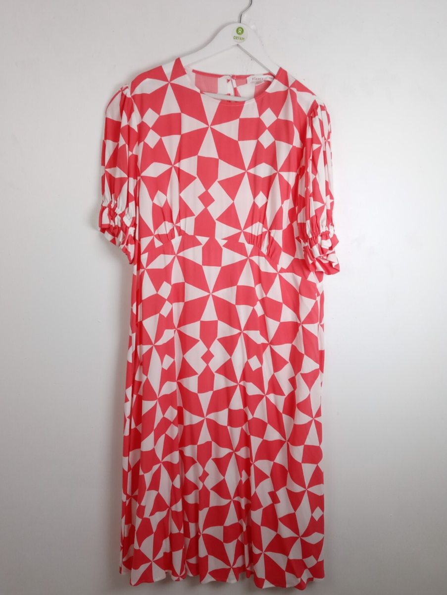 Finery Women's Mela Dress Size 22 Pink White RRP£49 New F2 UK