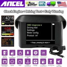 Ancel Car Digital Display Speed Fuel Consumption Temperature Gauge Obd2 Scanner