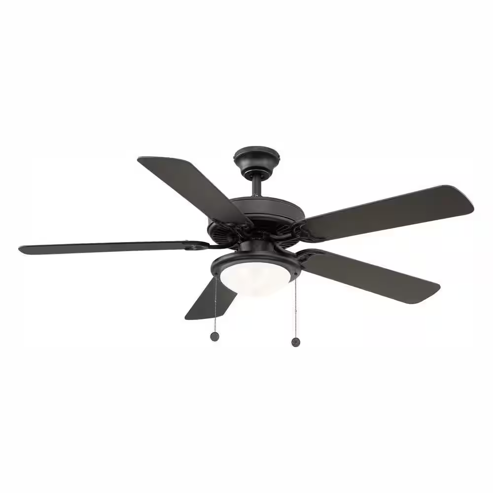 52 in. Trice Opal LED Ceiling Fan with Reversible Mahogany/Black Blades and Light Kit-image