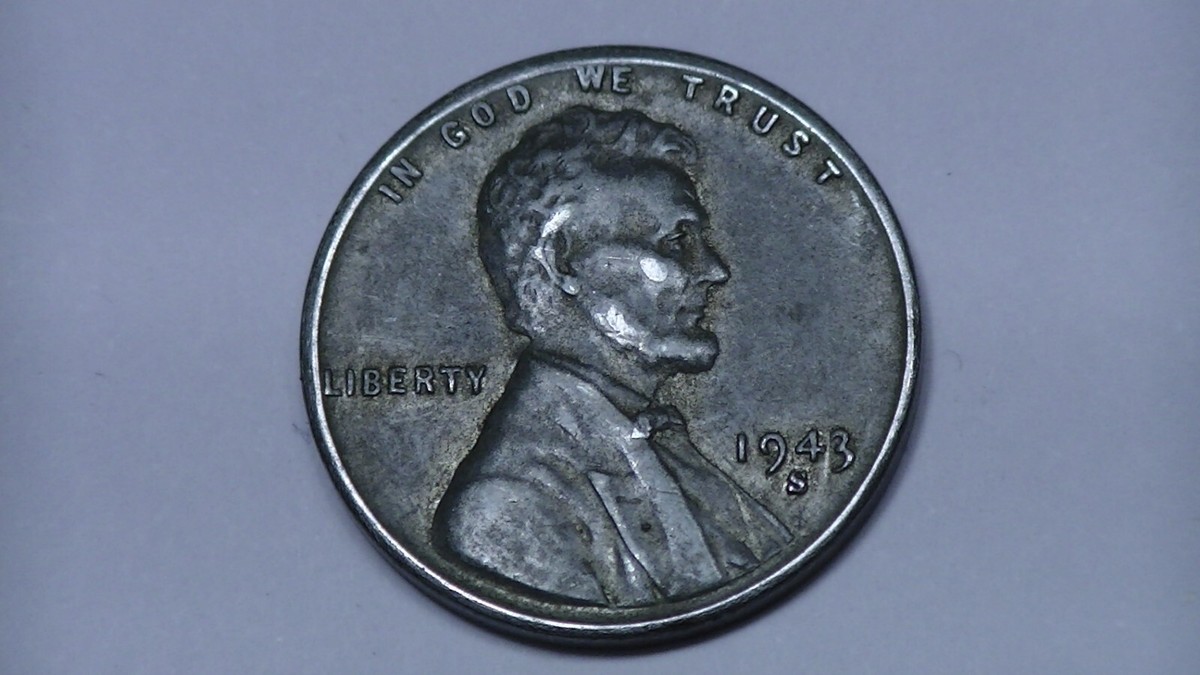 1943 S ERROR CRACKED RETAINED DIE LINCOLN WHEAT CENT COIN WWII