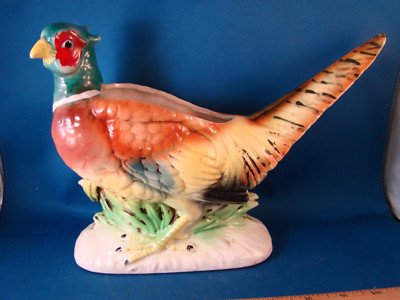 Relpo Chicago IL Porcelain Ring Necked Pheasant Figurine Planter @1B