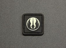 Jedi Symbol 3D PVC GITD Ranger Eye Patch WTF Glow Rubber Patch Hook Fastener RE