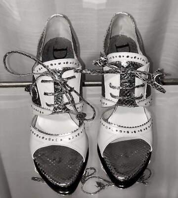 Dior　サンダル　パイソン　35.5 Vintage Dior Pink Python And Raffia Embellished Platform