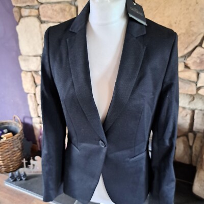 Next Tailoring tailliert Jacked schwarz schwache Punkte Größe 10 neu mit Etikett