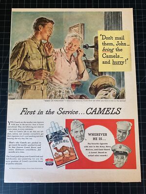 camel cigarettes ww2 Vintage 1944 Camel Cigarettes Print Ad - WW2