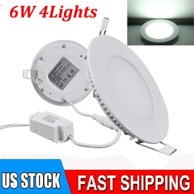 4Pack 4Inch LED Ceiling Lights Ultra-Thin Recessed Retrofits Kit 6000K Daylight
