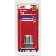 Smith-Cooper 1/2 in. MPT Stainless Steel Square Head Plug