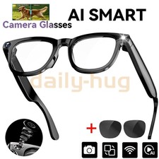 AI Smart Camera Glasses w/2Sets Lenses Bluetooth 5.3 Hands-Free Video Eyewear US