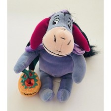 Disney Store Eeyore Halloween Bean Bag Plush Cape Bat Pumpkin Pooh NWOT