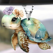 Maciebelle Rear View Mirror Accessories, Sea Turtle Gifts, Colorful
