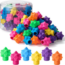 Pencil Erasers Toppers, 48 Pack, Vibrant Colors, Erasers for Pencil, Pencil Top