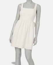 Adrianna Papell Women's White Square-Neck Bow-Back Dress Size 4